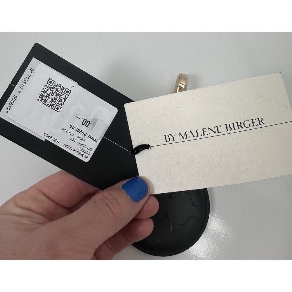 ⭐️ Marlene Birger Leather Round Key Ring Black/Brown/Gold NWT - Picture 3 of 7